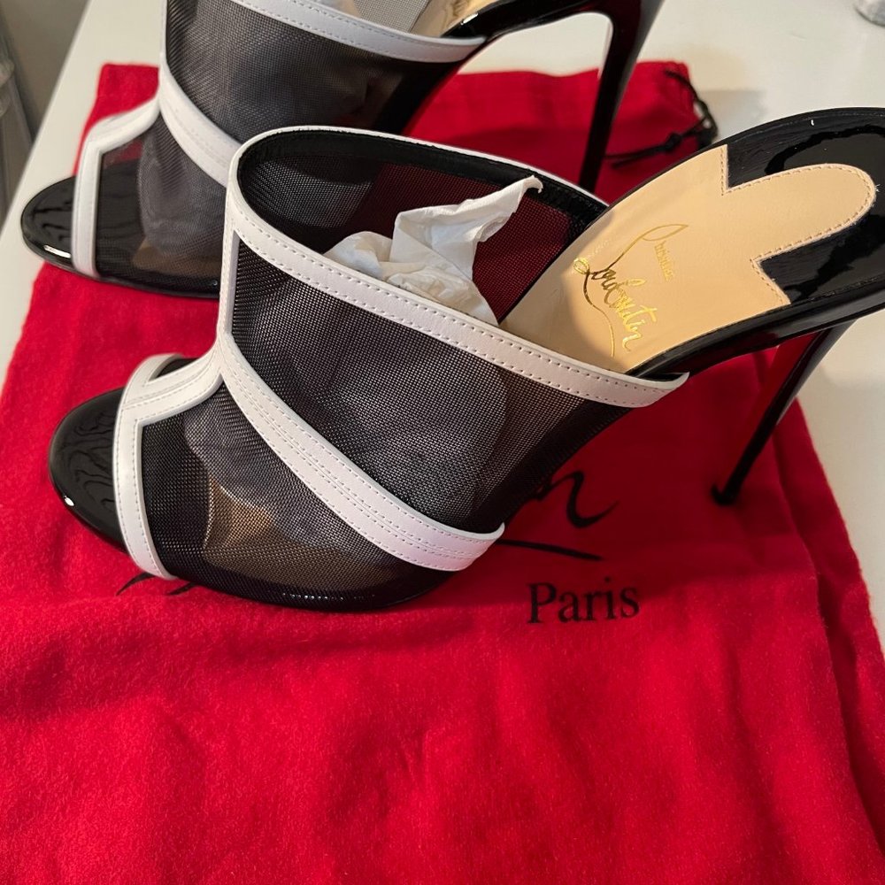 CHRISTIAN LOUBOUTIN MULES WORN ONCE SIZE 39.5 - Picture 10 of 16